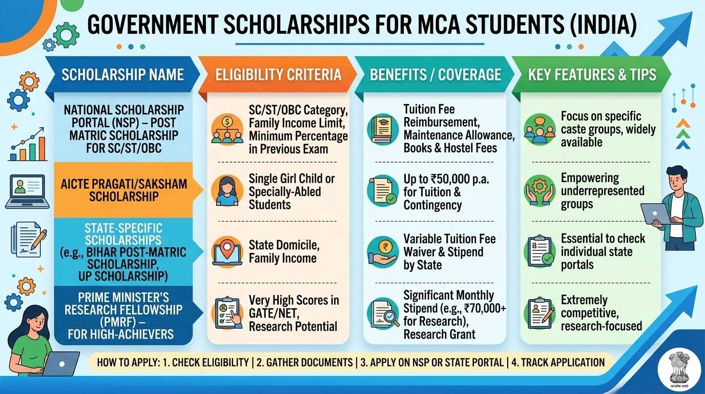 Which Government Scholarships Are Available for MCA Students?